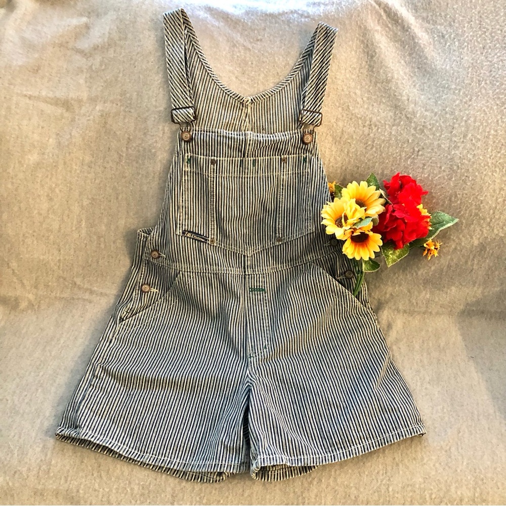 NWOT - Navy & White Stripe Denim Short-Alls